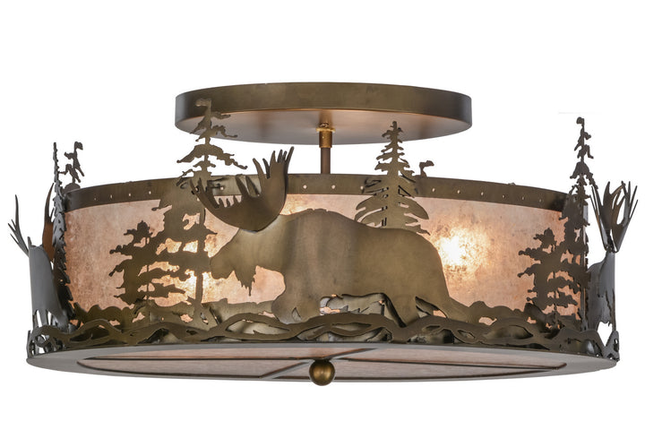 Meyda Tiffany Moose At Dusk 51092 Ceiling Light - Antique Copper