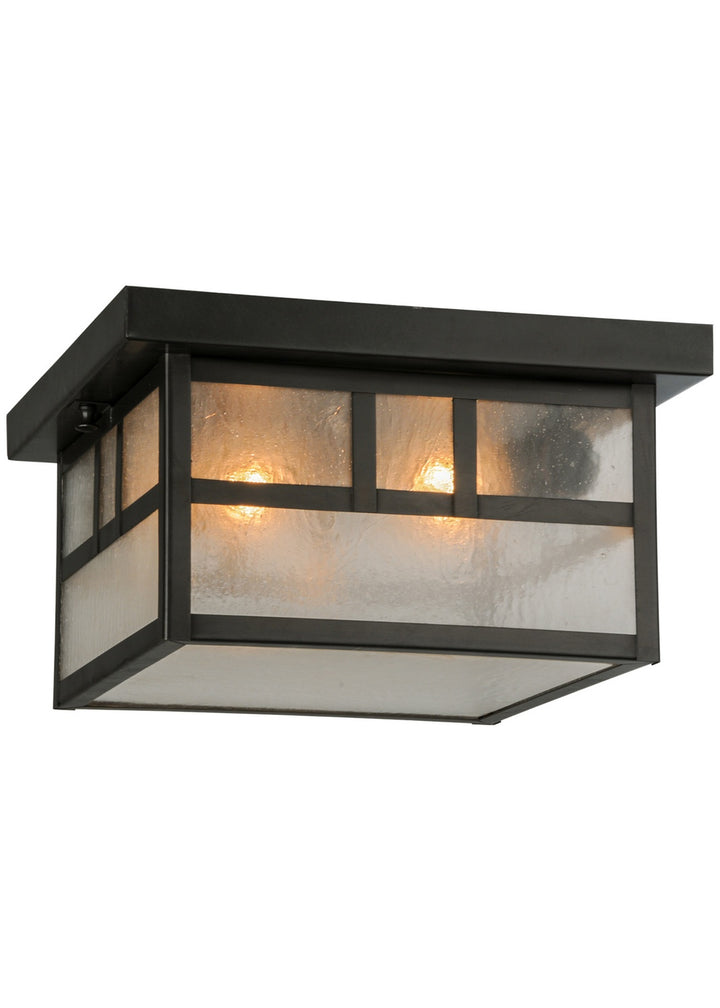 Meyda Tiffany Lighting 52694 Hyde Park Two Light Flushmount Outdoor Bronze / Dark