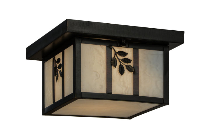 Meyda Tiffany Lighting 52812 Hyde Park One Light Flushmount Outdoor Bronze / Dark