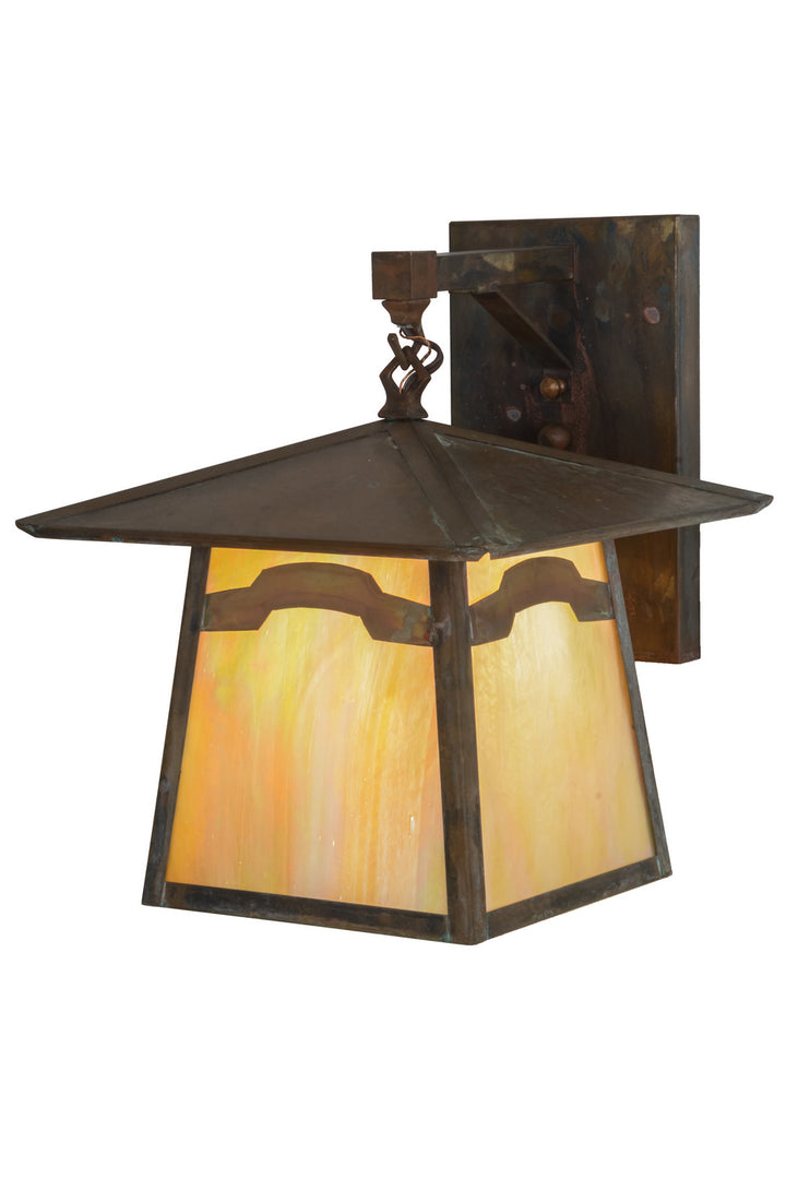 Meyda Tiffany Lighting 54632 Stillwater One Light Wall Sconce Outdoor Copper/Antique/Verde