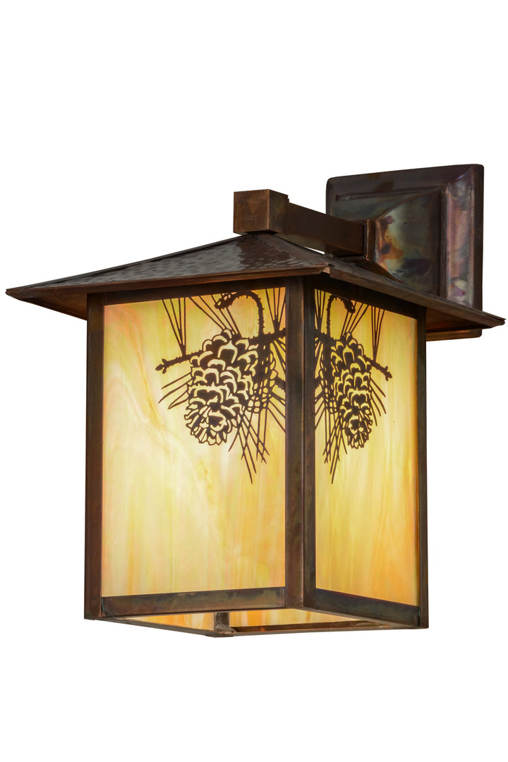 Meyda Tiffany Lighting 57111 Seneca One Light Wall Sconce Outdoor Copper/Antique/Verde