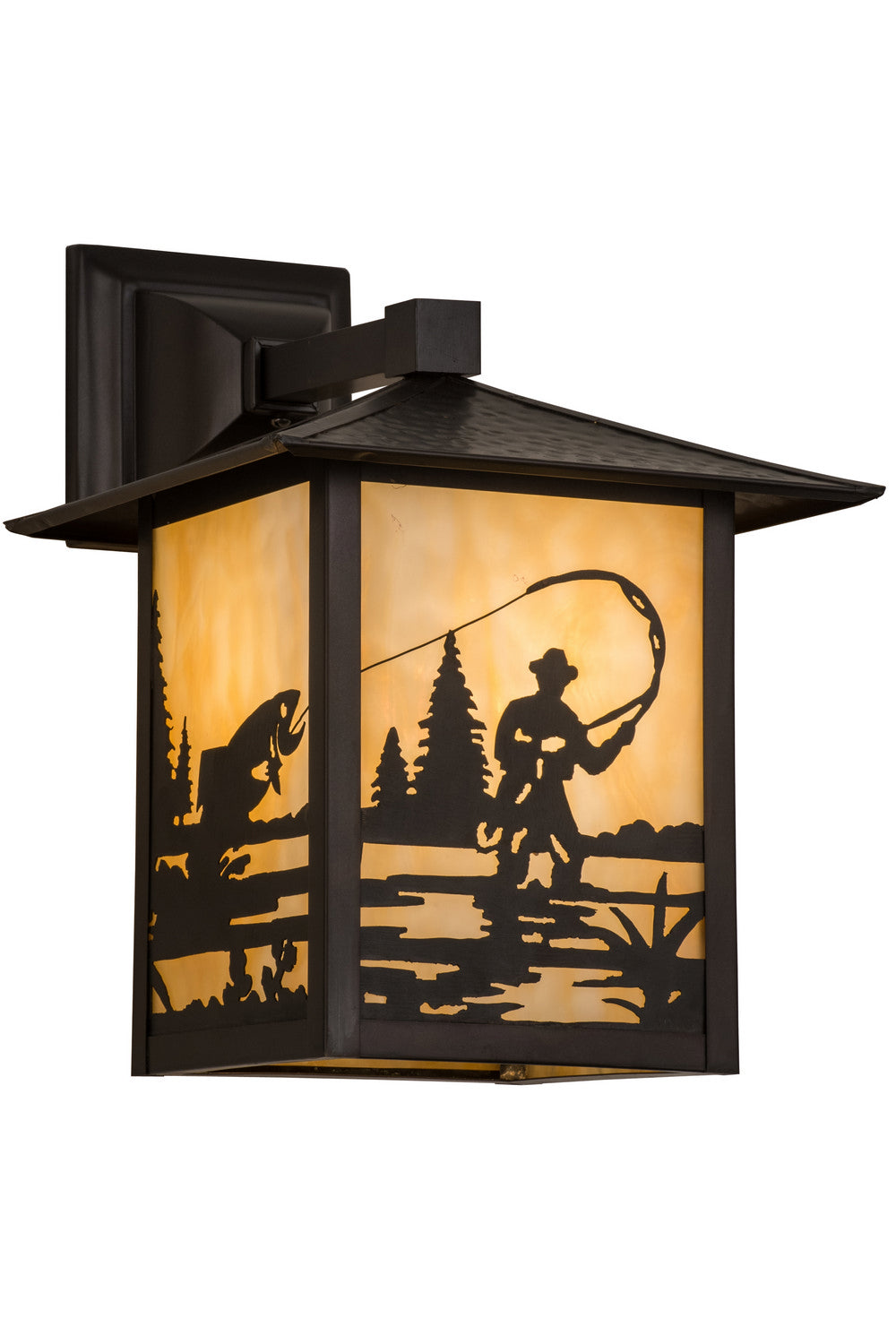 Meyda Tiffany Lighting 63713 Seneca One Light Wall Sconce Outdoor Bronze / Dark