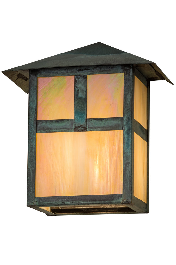 Meyda Tiffany Lighting 68076 Seneca One Light Wall Sconce Outdoor Verde