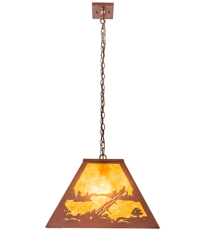 Meyda Tiffany Buffalo At Lake 68092 Pendant Light - Rust