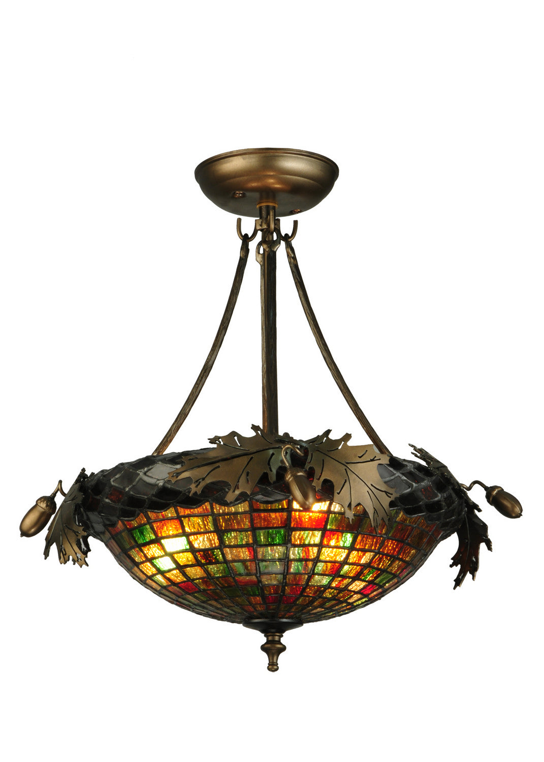 Meyda Tiffany Greenbriar Oak 68649 Pendant Light - Antique Copper