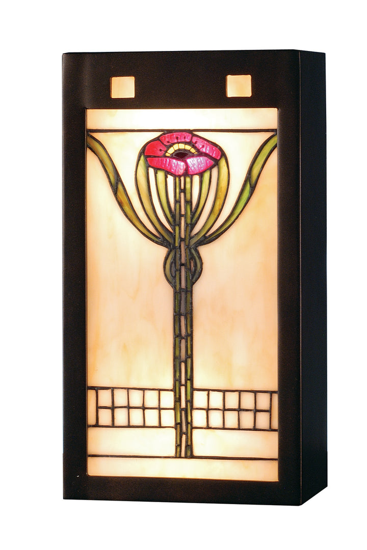 Meyda Tiffany Parker Poppy 71009 Wall Light - Mahogany Bronze