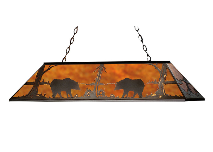Meyda Tiffany Bear At Lake 71348 Pendant Light - Black/Amber Mica
