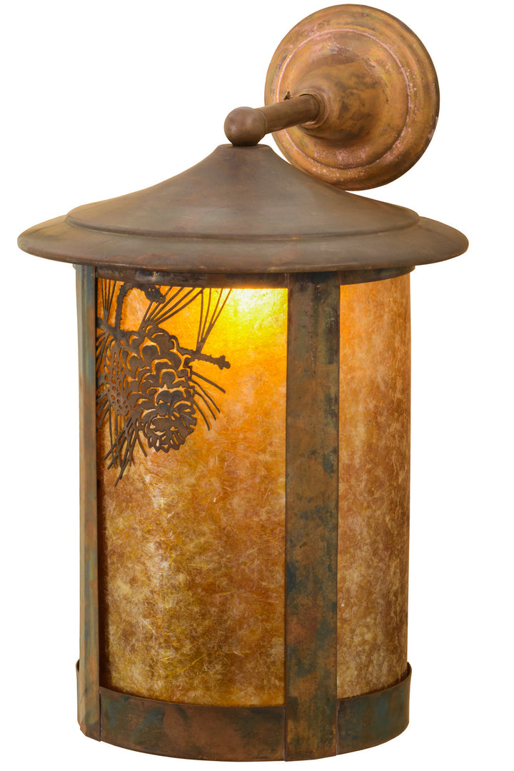 Meyda Tiffany Lighting 73438 Fulton One Light Wall Sconce Outdoor Copper/Antique/Verde