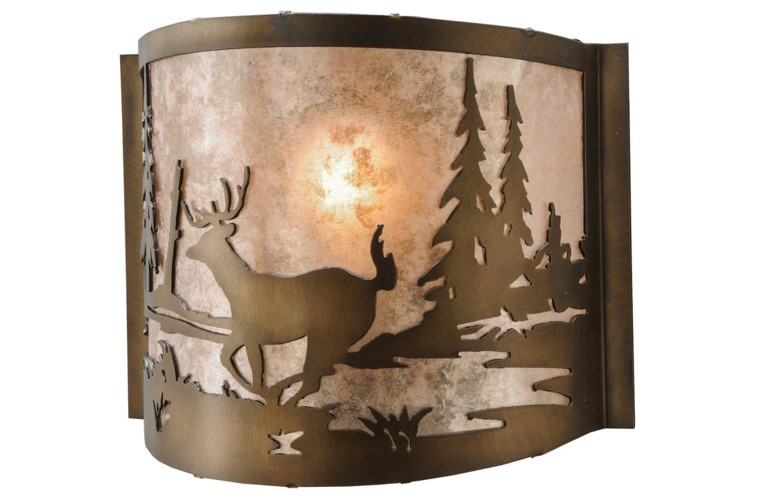 Meyda Tiffany Deer At Lake 79898 Wall Light - Antique Copper