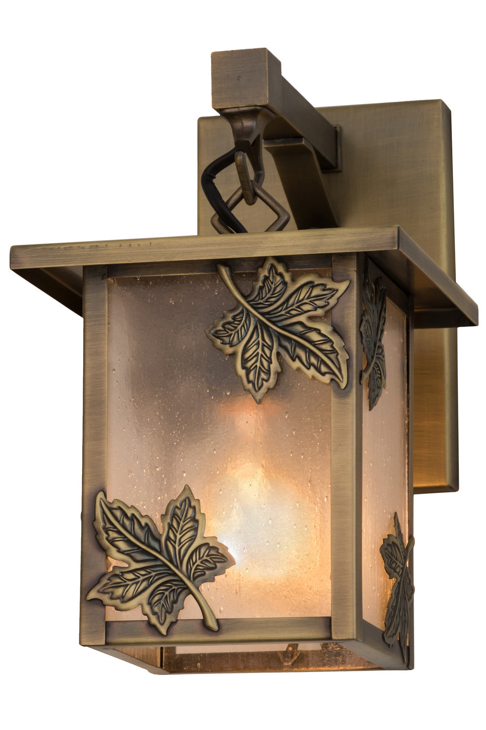 Meyda Tiffany Lighting 88377 Hyde Park One Light Wall Sconce Outdoor Brass - Antique