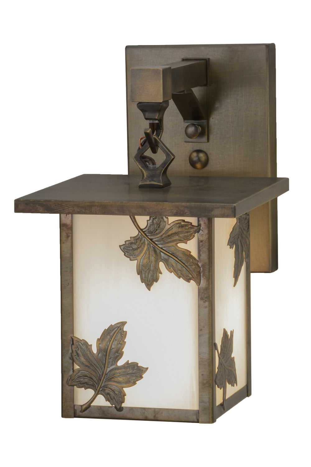 Meyda Tiffany Lighting 89245 Hyde Park One Light Wall Sconce Outdoor Copper/Antique/Verde