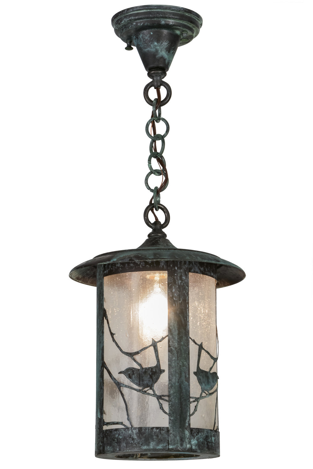 Meyda Tiffany Lighting 90246 Fulton One Light Pendant Outdoor Verde