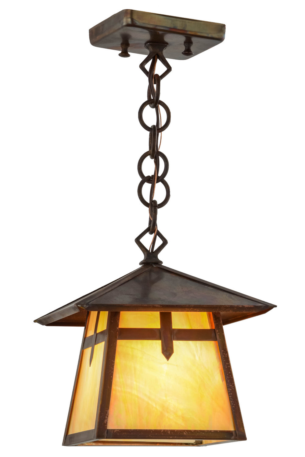 Meyda Tiffany Lighting 92197 Stillwater One Light Pendant Outdoor Copper/Antique/Verde