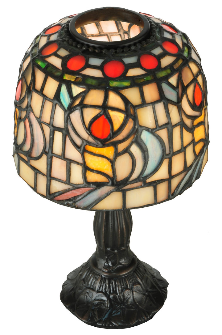 Meyda Tiffany Lighting 98478 Tiffany Rosebud One Light Candle Lamp Home Decor Bronze / Dark