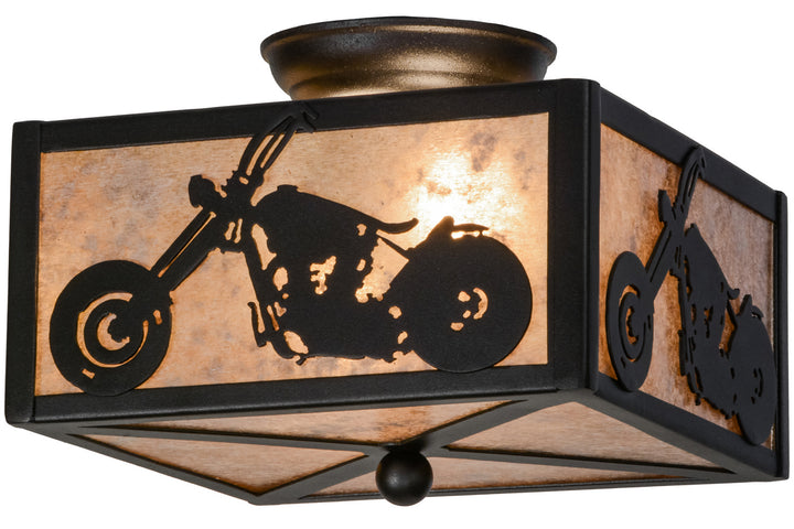 Meyda Tiffany Motorcycle 109547 Ceiling Light - Craftsman Brown