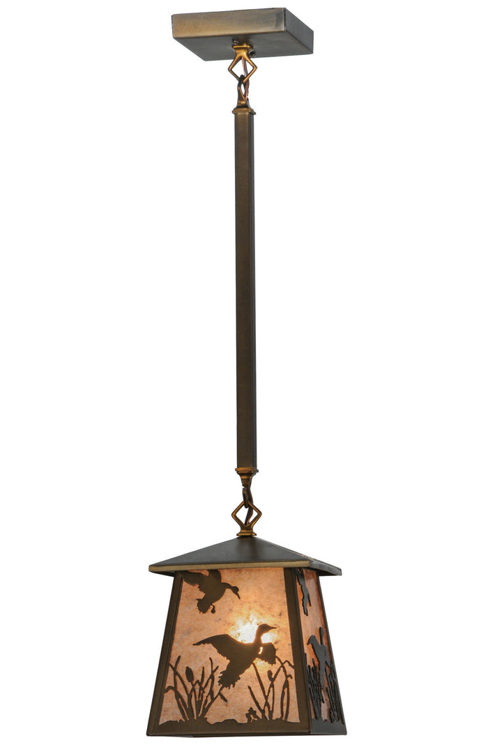 Meyda Tiffany Lighting 115324 Ducks In Flight One Light Pendant Outdoor Copper/Antique/Verde