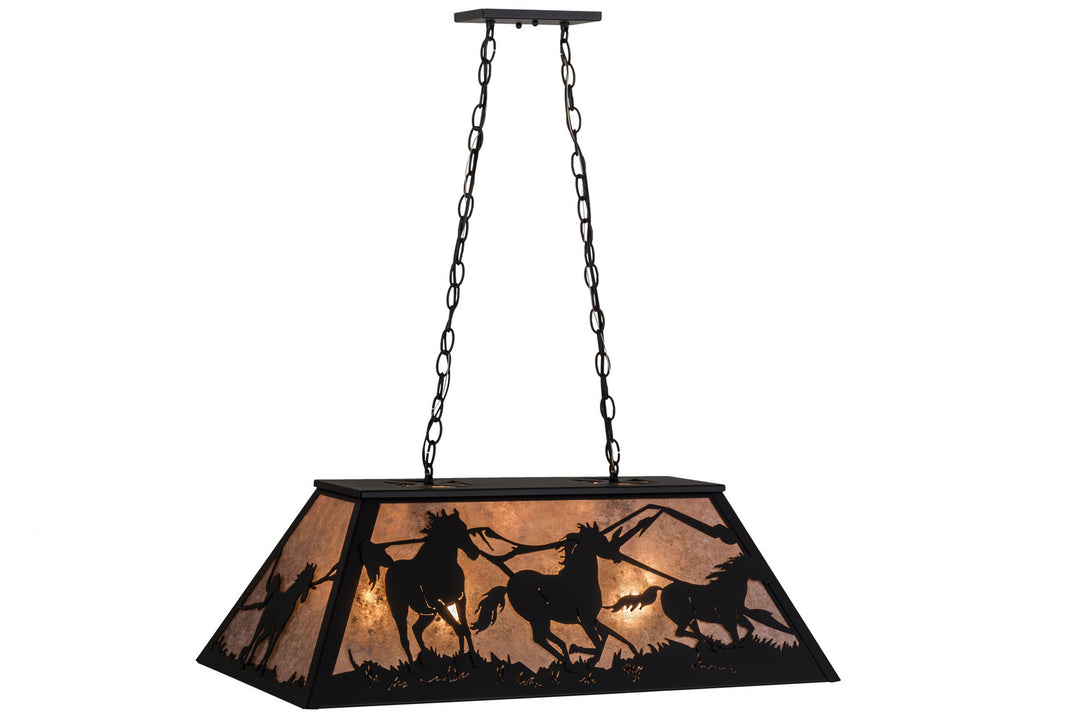 Meyda Tiffany Running Horses 115349 Pendant Light - Black/Silver Mica