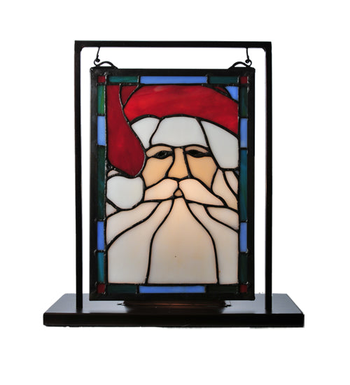 Meyda Tiffany Lighting 65250 Santa Head Mini Tabletop Window Lamp Multicolored