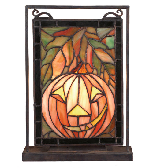 Meyda Tiffany Lighting 65267 Jack O'lantern Mini Tabletop Window Mirror Bronze / Dark