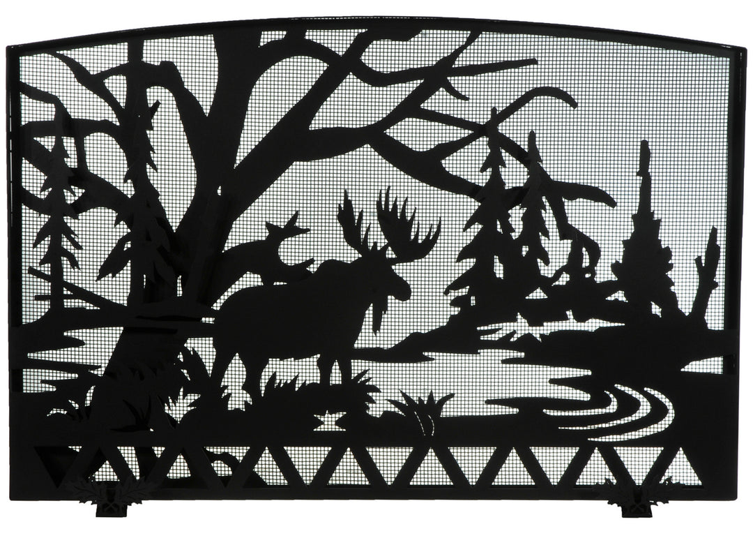 Meyda Tiffany Lighting 131936 Moose Creek Fireplace Screen Home Decor Black