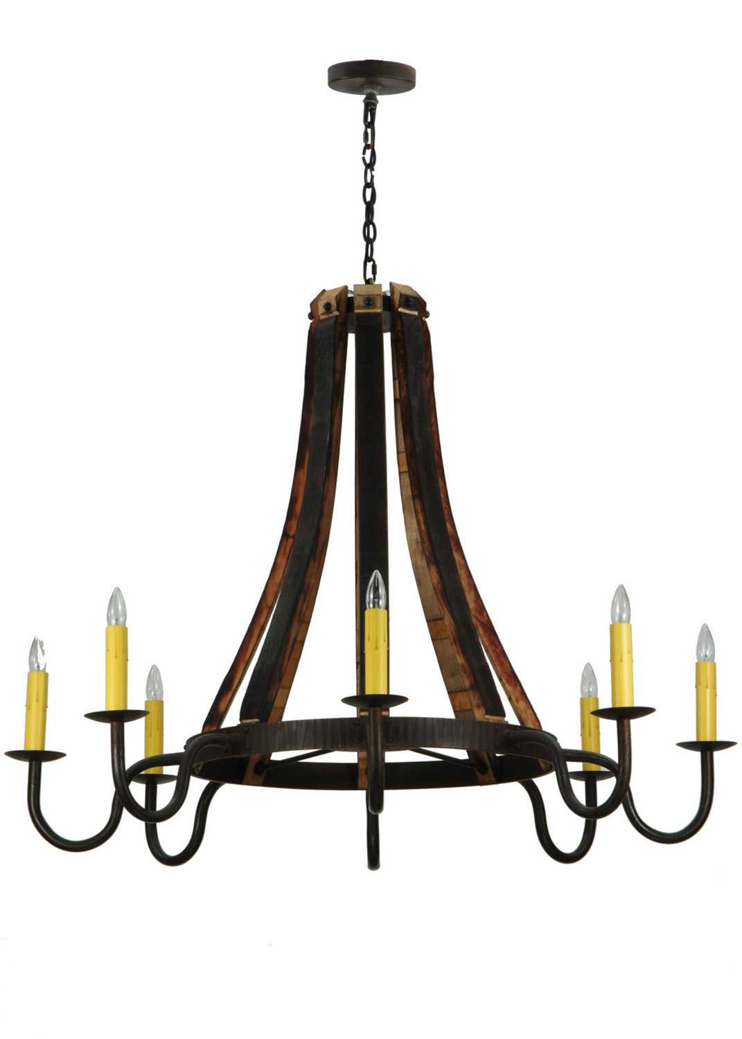 Meyda Tiffany Barrel Stave 135754 Chandelier Light - Natural Wood