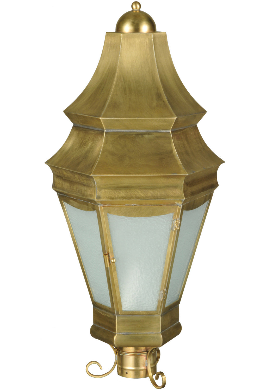 Meyda Tiffany Lighting 136812 Statesboro One Light Post Mount Outdoor Brass