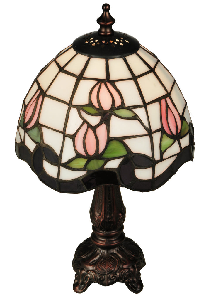 Meyda Tiffany Lighting 136921 Roseborder One Light Mini Lamp Lamp Bronze / Dark