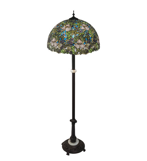 Meyda Tiffany Lighting 65445 Trillium & Violet Floor Lamp Lamp Bronze / Dark