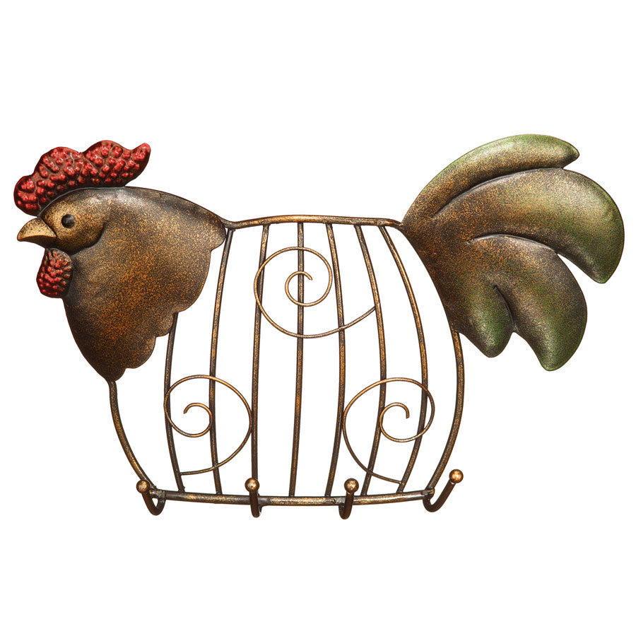 Decoflair & Decoglow DFA2183 Cage Keyring Holder Cage Keyring Holder - Rooster Home Decor Two-Tone