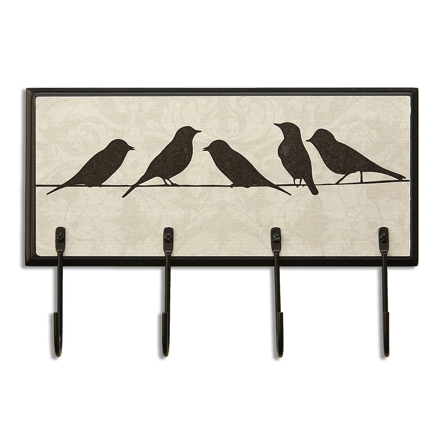 Decoflair & Decoglow DFA3192 Wood Keyring Holder Wood Keyring Holder - Birds Home Decor Two-Tone