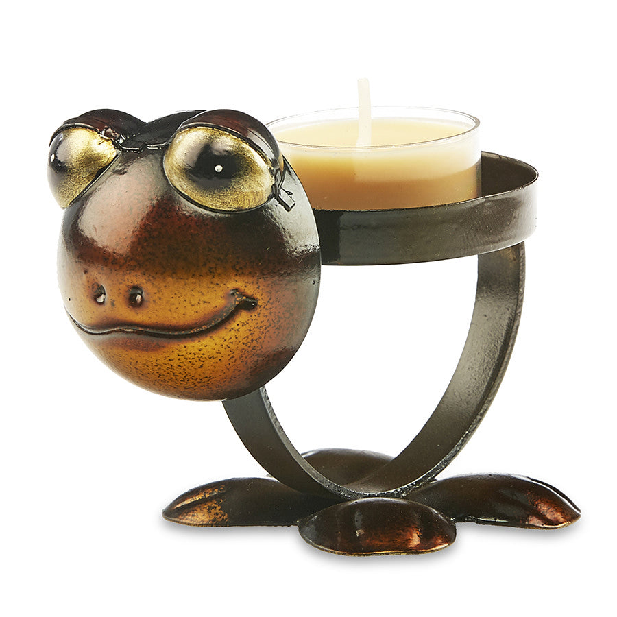 Decoflair & Decoglow DFA3676 Metal Animal Tealight Holder Metal Animal Tealight Holder - Frog Home Decor Two-Tone