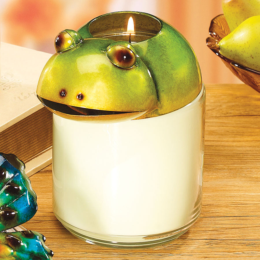 Decoflair & Decoglow JCT2226 Jar Topper Frog Jar Topper Home Decor Two-Tone