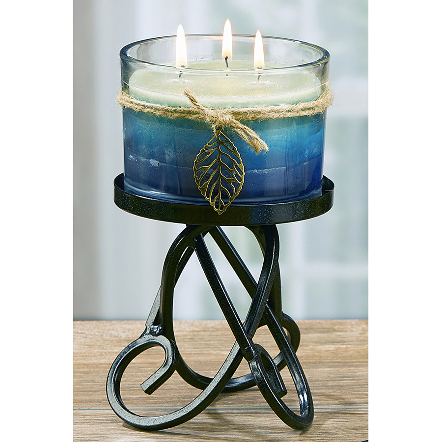 Decoflair & Decoglow NAT2969 Naturals Collection Soothing 3 Wick Glass Home Decor Bronze / Dark