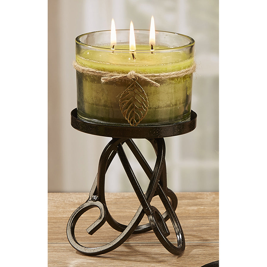 Decoflair & Decoglow NAT2971 Naturals Collection Serenity 3 Wick Glass Home Decor Bronze / Dark