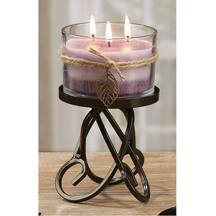 Decoflair & Decoglow NAT2986 Naturals Collection Calming 3 Wick Glass Home Decor Bronze / Dark