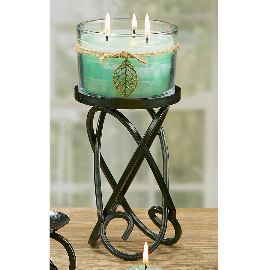 Decoflair & Decoglow NAT2987 Naturals Collection Ocean Mist 3 Wick Glass Home Decor Bronze / Dark