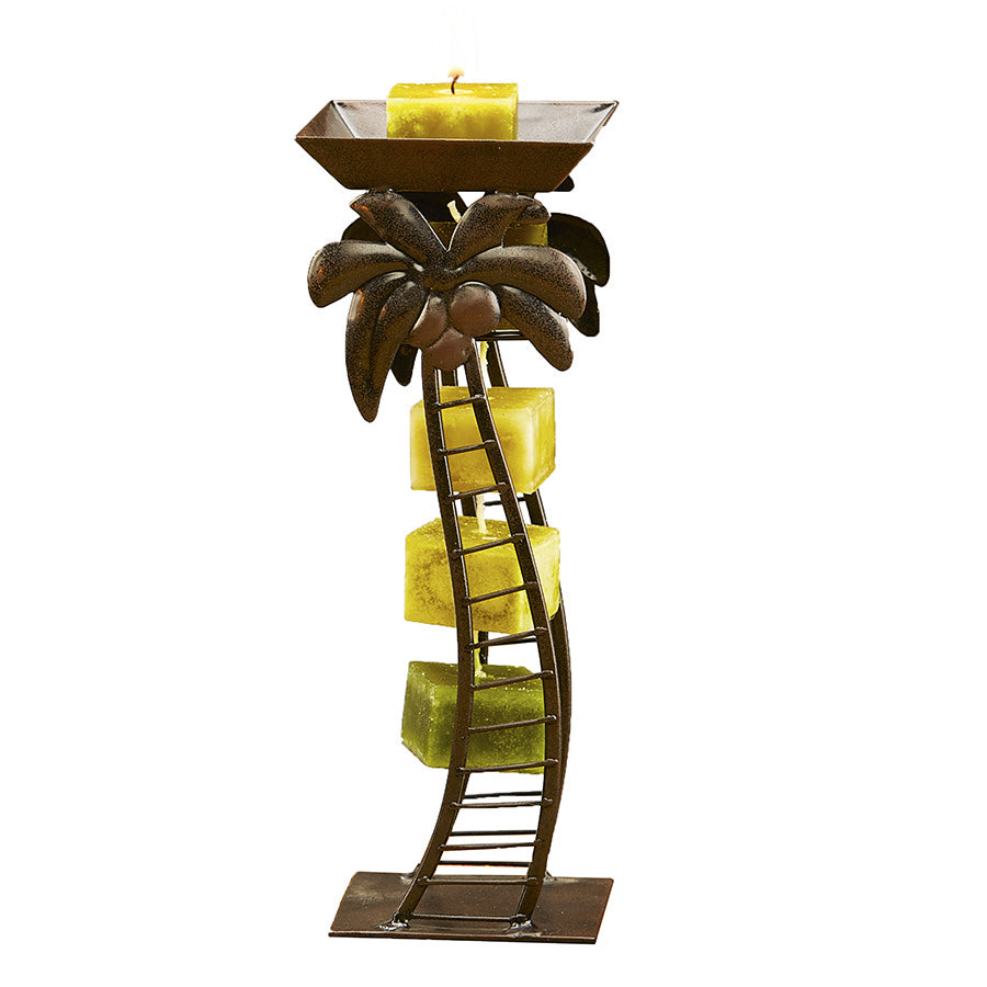 Decoflair & Decoglow NAT3188 Naturals Collection Cor Holder - Antique Palm Tree Home Decor Bronze / Dark