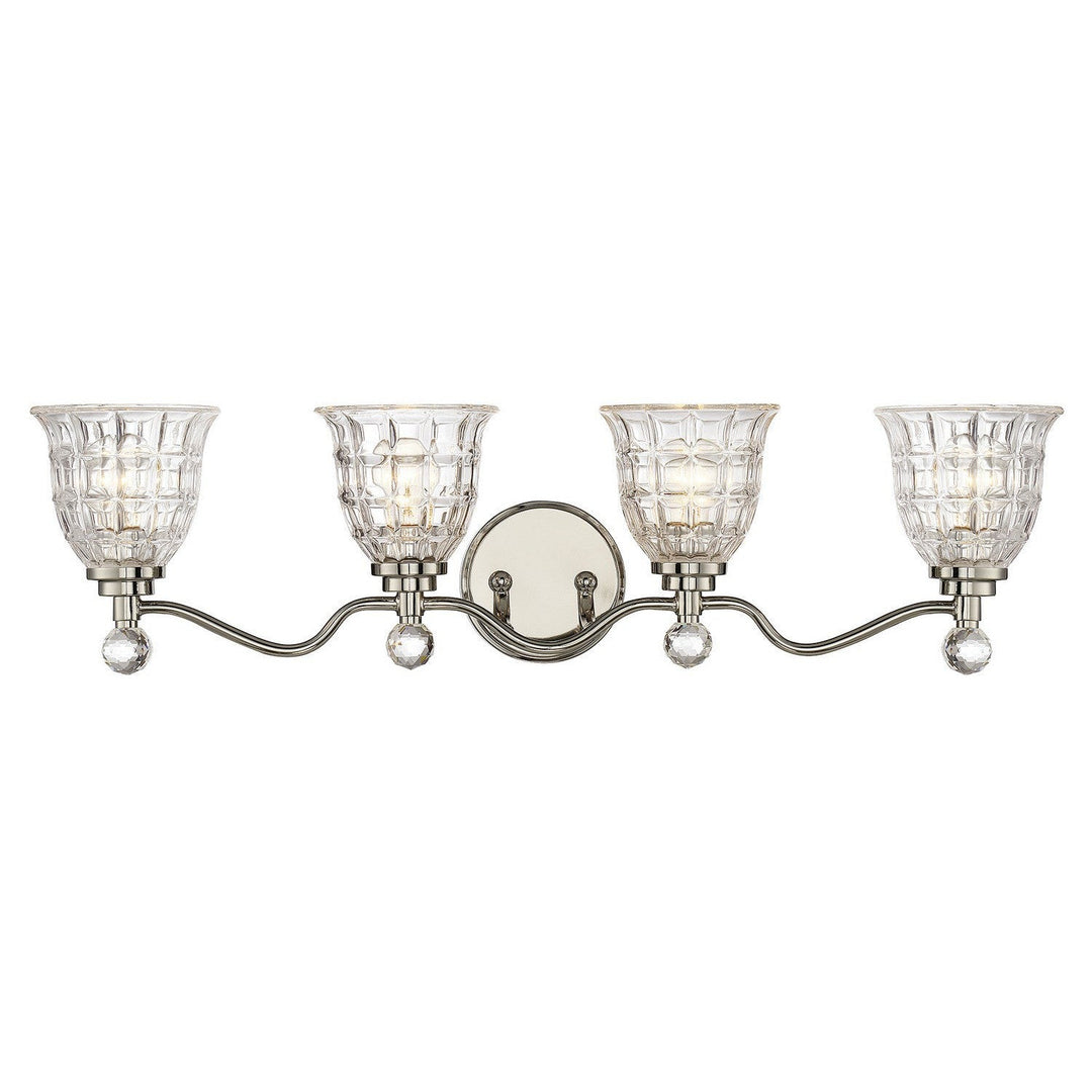 Savoy House Birone 8-880-4-109 Bath Vanity Light 33 in. wide - Polished Nickel