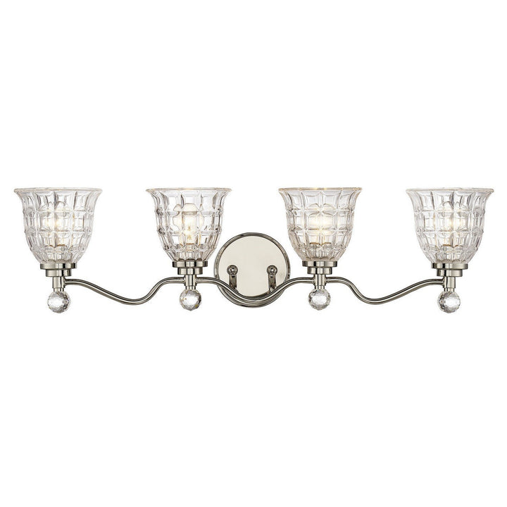 Savoy House Birone 8-880-4-109 Bath Vanity Light 33 in. wide - Polished Nickel