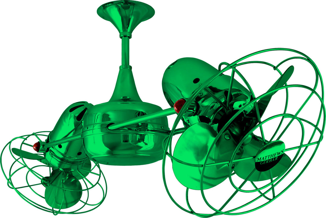 Matthews Fan Company Duplo-Dinamico DD-GREEN-MTL Ceiling Fan 39 - Green, Esmerelda/