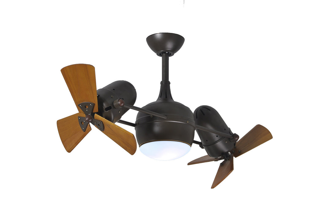 Matthews Fan Company Dagny DGLK-TB-WD Ceiling Fan 16 - Textured Bronze, Mahogany Tone/