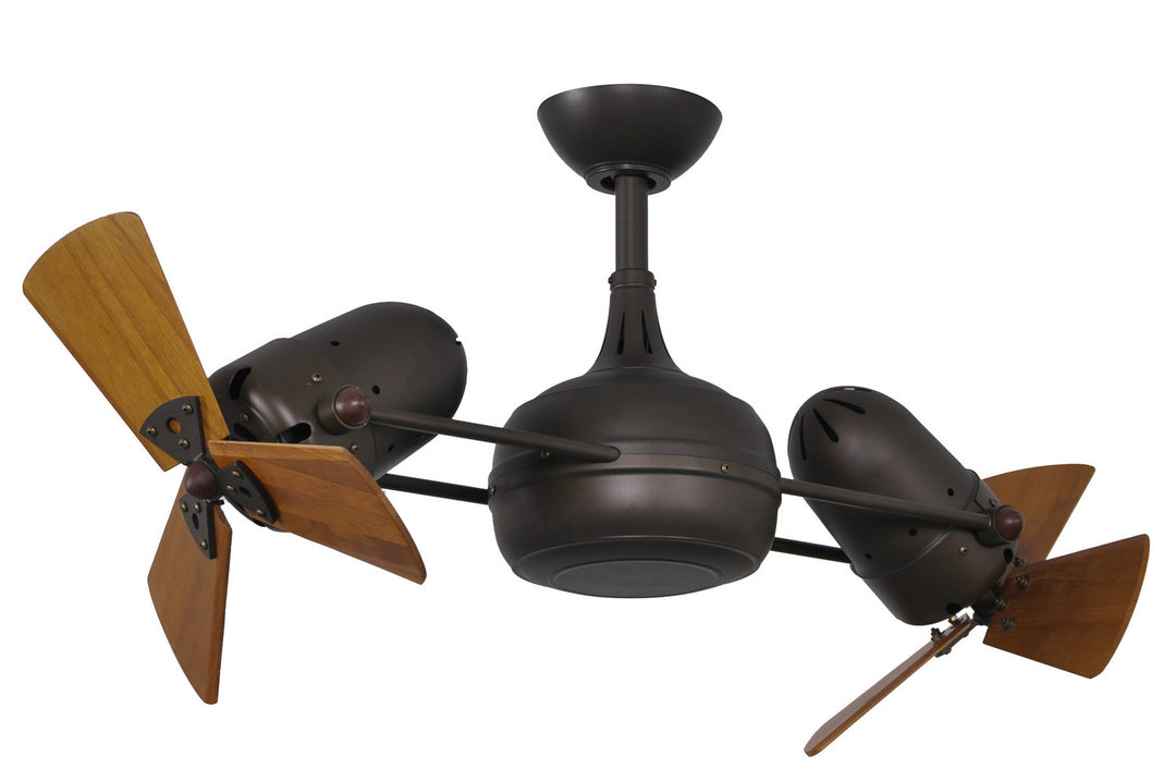 Matthews Fan Company Dagny DG-TB-WD Ceiling Fan 16 - Textured Bronze, Mahogany Tone/