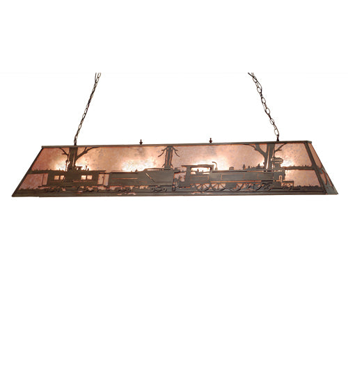 Meyda Tiffany Train 65627 Pendant Light - Antique Copper/Silver Mica