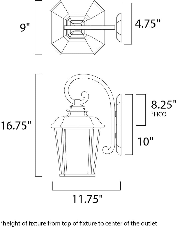 Maxim Lighting 65644WFBO  Radcliffe Led E26 Outdoor Black Oxide