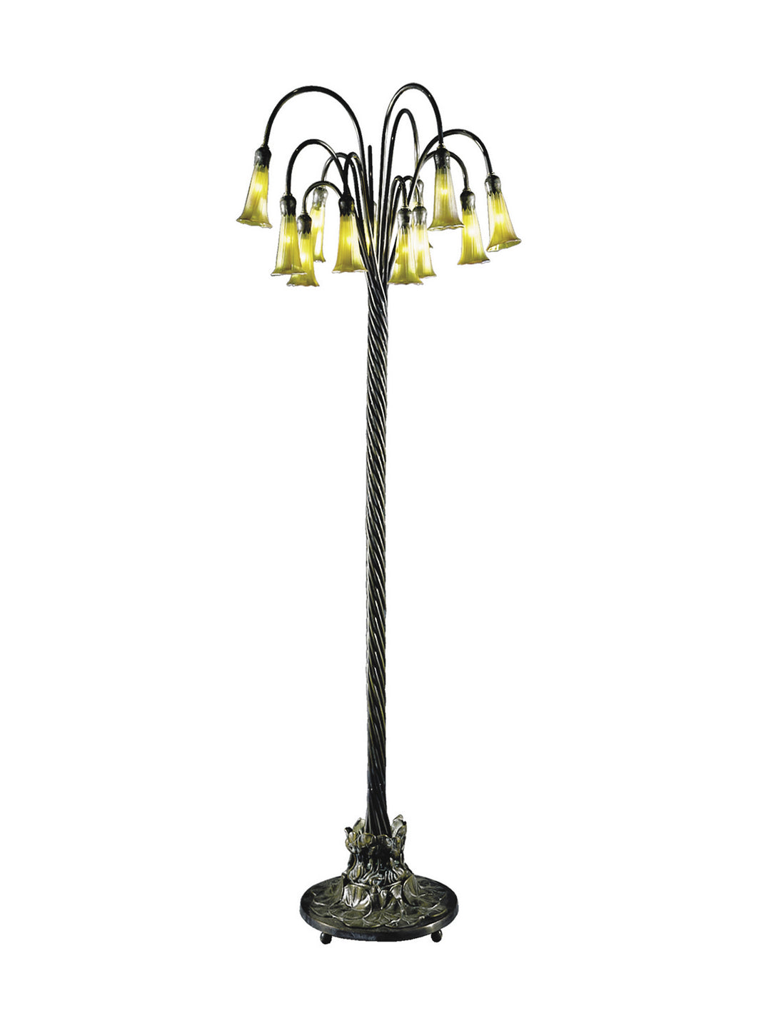 Dale Tiffany TF15129 Gold Lily Lamp Antique Bronze/Verde