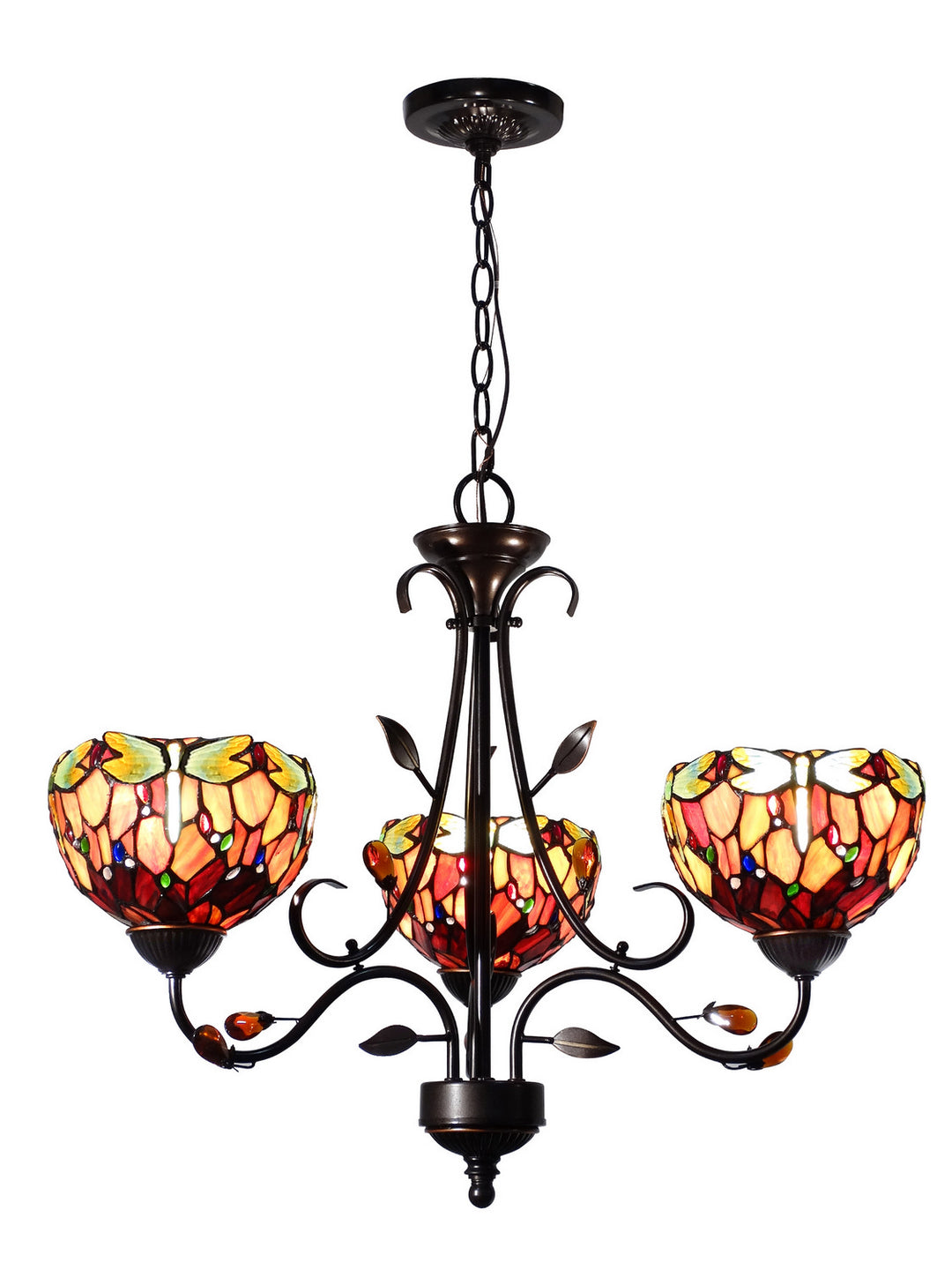 Dale Tiffany Dragonfly TH14116 Chandelier Light - Antique Golden Bronze