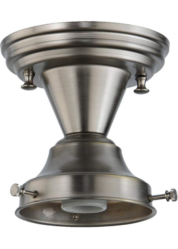 Meyda Tiffany Lighting 110412 Revival One Light Semi-Flushmount Hardware Utility Light Pewter, Nickel, Silver