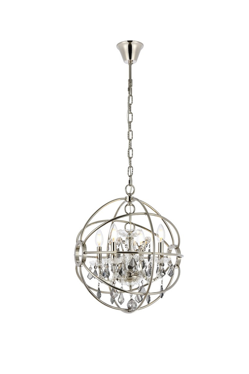 Elegant Geneva 1130D17PN-SS/RC Pendant Light - Polished Nickel