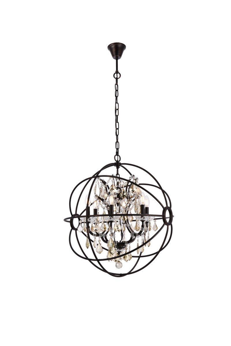 Elegant Geneva 1130D25DB-GT/RC Chandelier Light - Dark Bronze