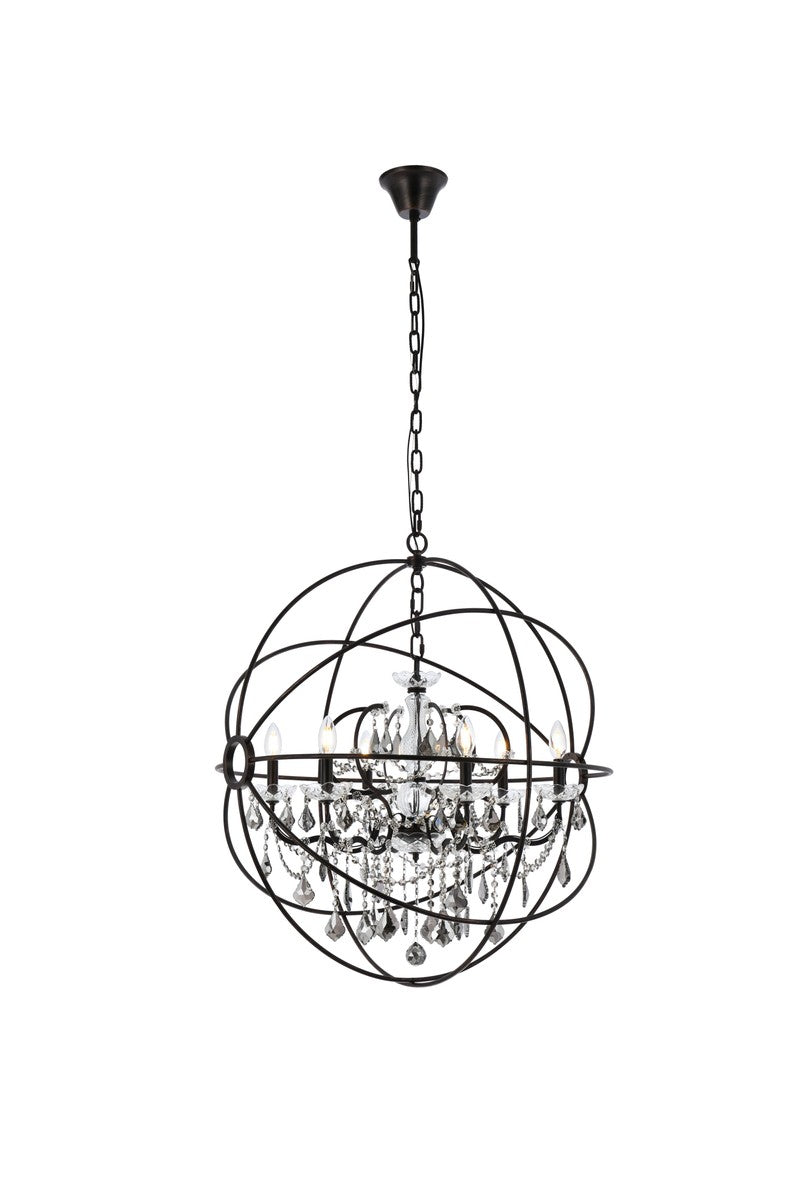 Elegant Geneva 1130D32DB-SS/RC Chandelier Light - Dark Bronze